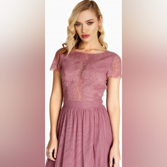 Little Mistress Heidi Lace Overlay Maxi Dress - Picture 5 of 13